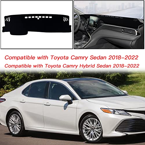 Keegtbox Dash Mat Cover Custom Interior Center Console Compatible With Toyota Camry Sedan 2018 2019 2020 2021 2022 Dashboard Mat Covers Accessories (Black Trim) #TOP5