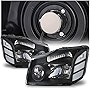 M-AUTO Black Factory Style Headlight Headlamp Assembly w/ 4 PRE-ASSEMBLED 6000K LED BULBS Replacement for 04-15 Nissan Titan / 2004 2005 2006 2007 Armada