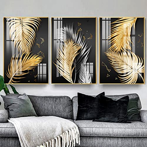 Pintura en lienzo de plumas abstractas y cuadros decorativos de 70x100cm para pared de salón