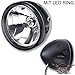 Produktbild LED Motorrad Haupt Scheinwerfer Skyline LED Standlicht Ring H4 5 3/4 Zoll Klar Glas Schwarz Halogen Universal