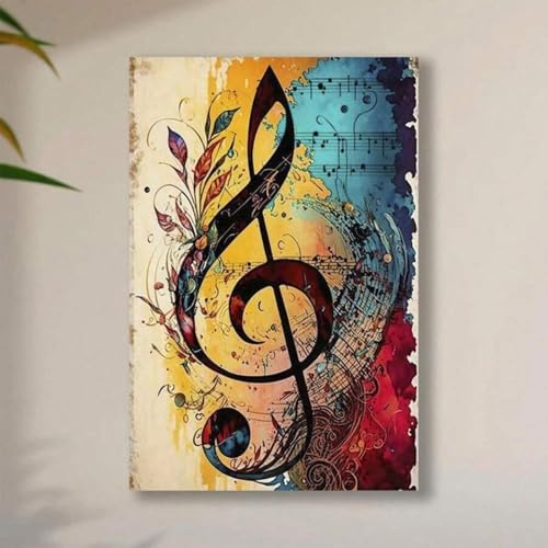 Toile d'art moderne notes de musique tableau de haute précision 70x110