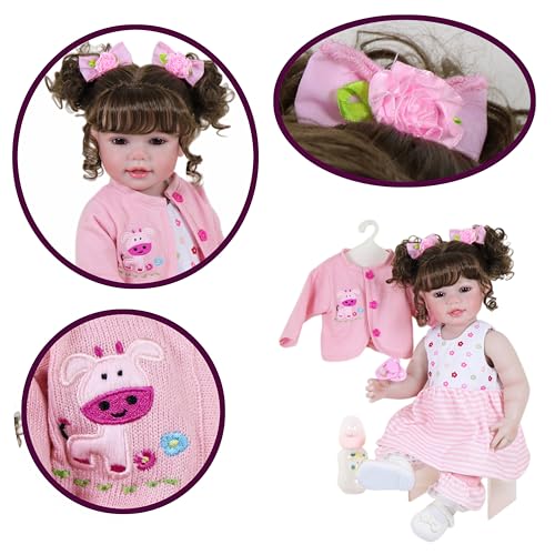 Muñeca Reborn Niña 22'' Vinyl Tierno Conjunto Completo miniatura 6
