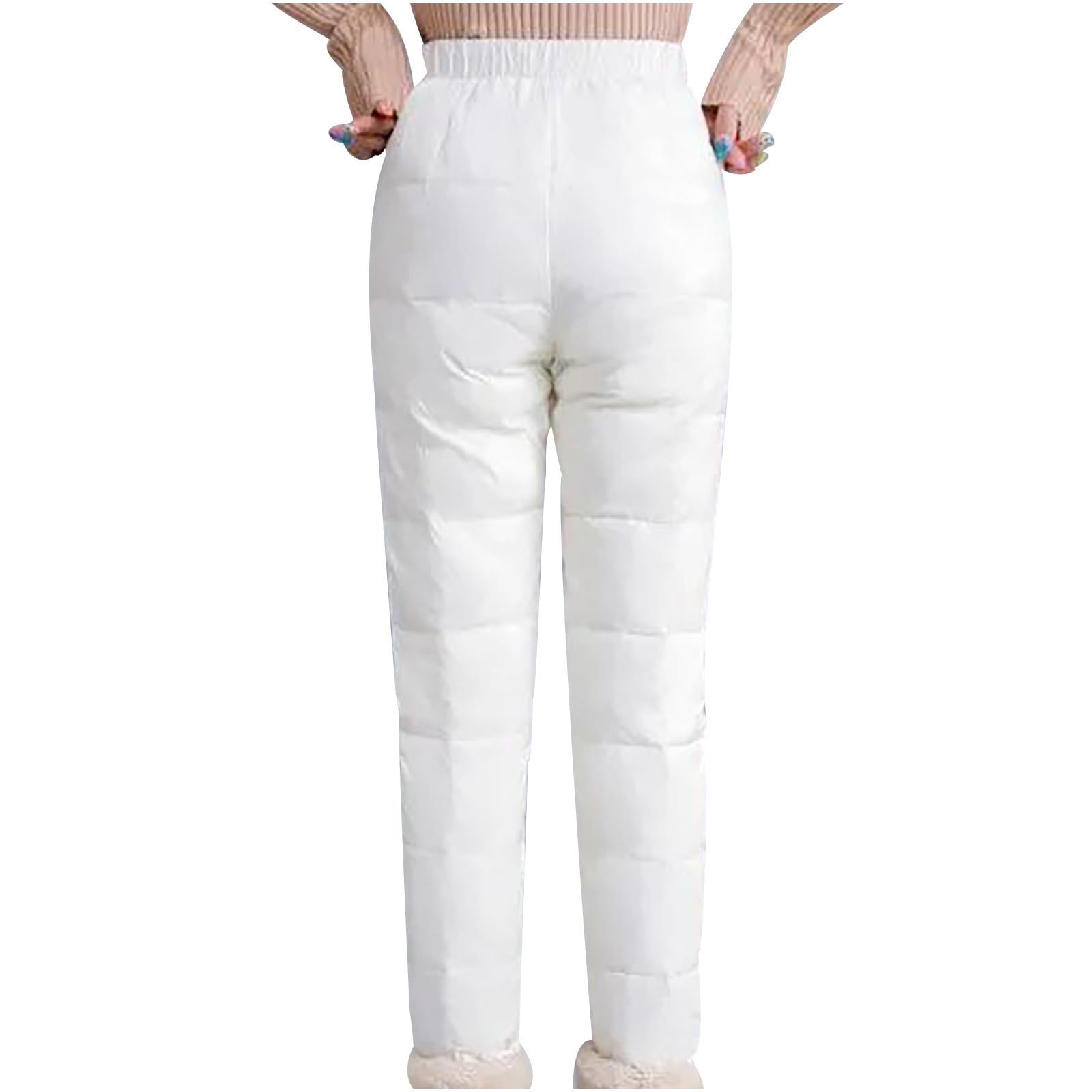 Pantalones Mujer Invierno Termico Rectos Pantalon de Algodón Espesado y Caliente Pantalon Mujer Largo de Cintura Media Color Sólido Pantalones Casuales con Bolsillos Caliente y Cómodo Pantalón Mujer