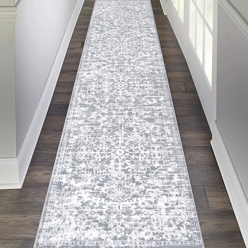 Pauwer Boho Hallway Runner Rug 2'6'' x 12' Washable Entryway Area Rugs Non Slip Farmhouse Vintage Floor Mat Long Carpet Runner for Hallways Laundry Room Kitchen Bathroom Bedroom