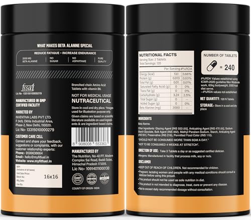 Image of MyFitFuel Beta Alanine (2000mg) 240 Tablets