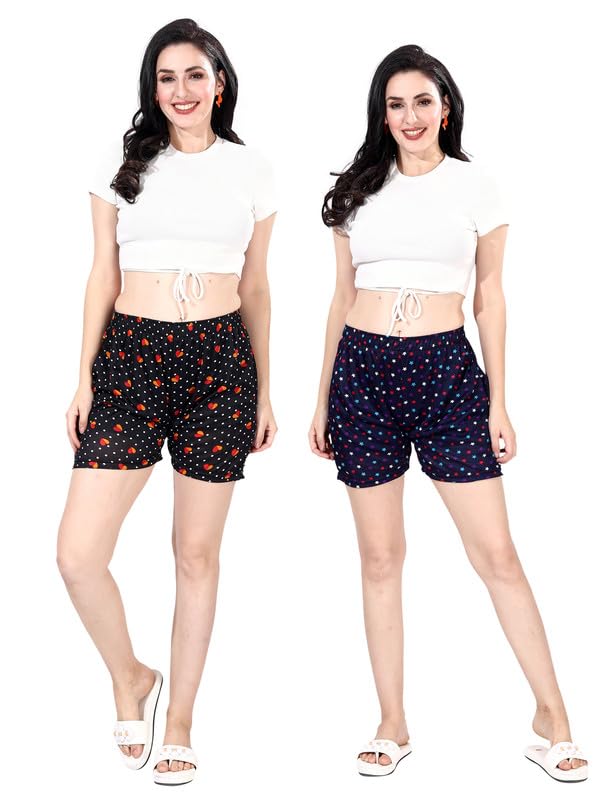 ribnee Girls Shorts Combo | Soft Premium Nightwear Set for Women & Girls | Comfortable Sleepwear Shorts for Home & Lounge-picture-16