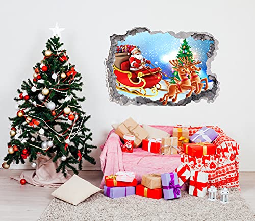 TOARTI Stickers muraux 3D pour Noël, pour salon, chambre à coucher, chambre d'enfant, décoration de Noël 3D Cover