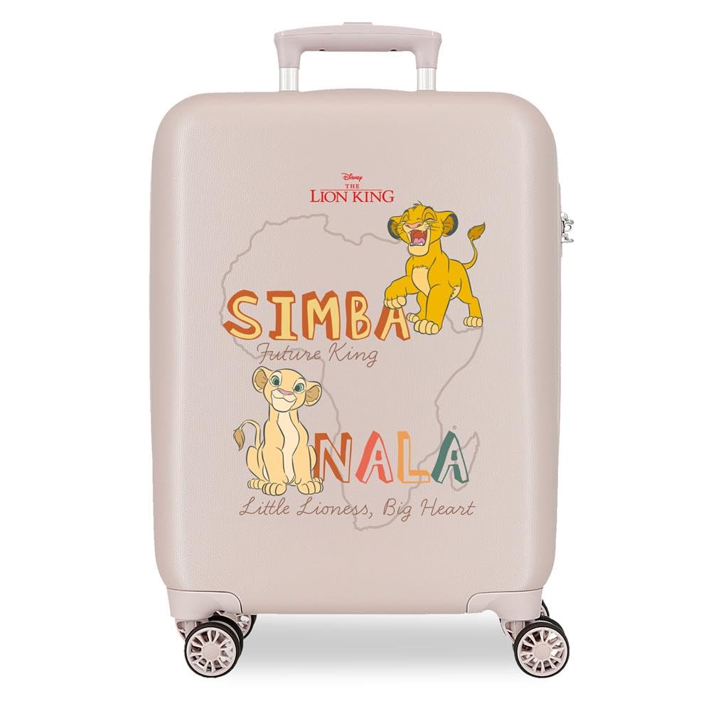 Joumma Disney Lion King Sun & Sawanna Walizka kabinowa beżowa 38 x 55 x 20 cm sztywne zapięcie szyfrowe z boku ABS 34L 2,6 kg 4 podwójne koła bagaż podręczny