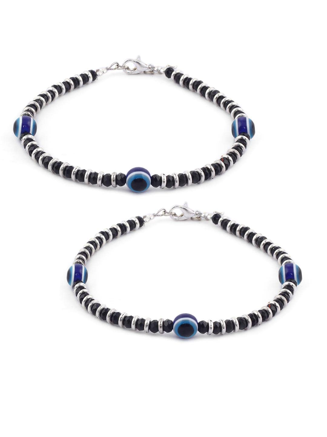 El Regalo 2 PCs Evil Eye Black Beads Nazaria Anklets Set- Evil Eye Anklet for Women & Girls (3 Round Evil Eye Anklets) (B09QX1B172) Amazon Price History, Amazon Price Tracker