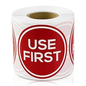 300 Labels – 2 inch, Round, Red – Use First Labels, Food Rotation Stickers for Restaurants, Inventory Management, FIFO