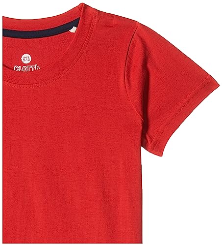 Image of Boys Plain T-Shirt Cotton Rich | Round Neck Half Sleeve Kids Tee | Ultra Soft Bio-Washed Fabric | Comfortable Stylish