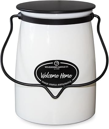 Milkhouse Candle Creamery Scented Soy Candle Butter Jar Candle, Welcome Home, 22-Ounce