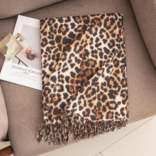 Winter-Leopard-Print-Scarf for Women Men - Cold Weathe Soft Warm Shawls Scarves(74.8''*23.62'')4