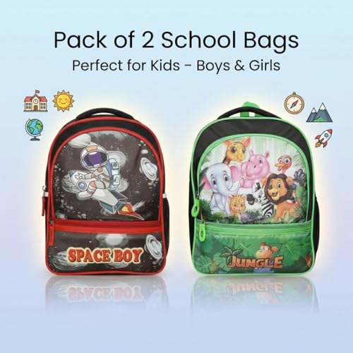 Image of Stylbase Waterproof School Bag with lunch bag combo for Boys and Girls Kids Bag with tiffin cover - Backpack Bag for Travelling for 5-7 Years 15 Inches
