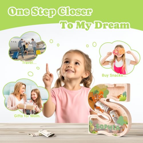 Image of Personalized Letter Piggy Bank for Kids