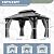 BETISEF 10'x12' Gazebo Hardtop Gazebo, Aluminum Pergola with Double Galvanized Steel Roof, Permanent Outdoor Metal Canopy with Curtain and Netting for Patio, Backyard, Deck,Grey