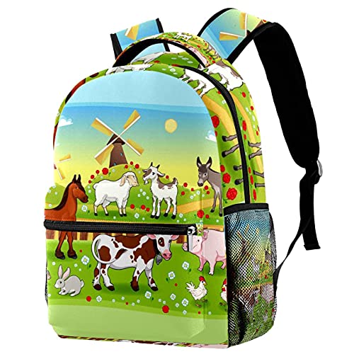 Sac à dos ordinateur portable pour le lycée et les cours avec grand volume zippé
