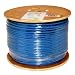 Vertical Cable Cat6, 550 MHz, Shielded, 23AWG, Solid Bare Copper, 1000ft, Blue, Bulk Ethernet Cable