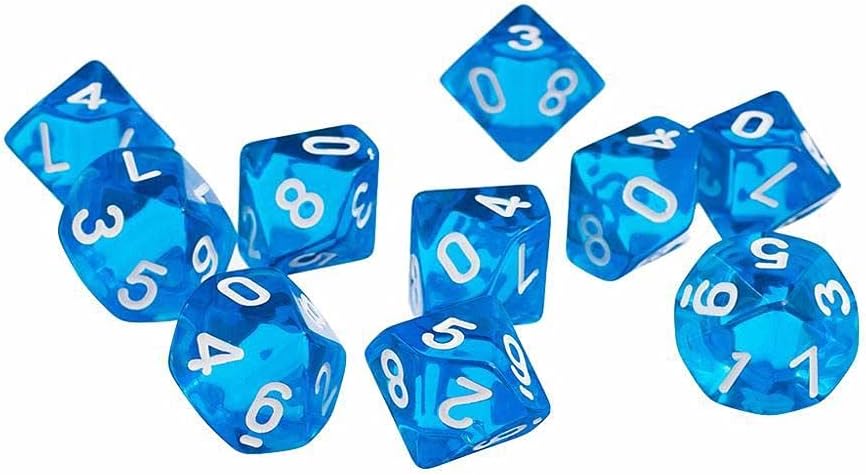 10pcs 10 Sided D10 Dices Role Playing Games Party Favor Board Game Lovers Dice Toy Gift(Yellow)