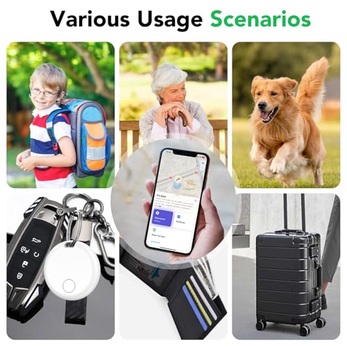 Image of Air Tracker Tags-4 Pack: Smart Bluetooth Tracker, Item Finder Works with Apple Find My (iOS Only) App, Trakcer Tag Locator for Keys, Luggage, Satchel, weTag mini. (Not for Android Devices)