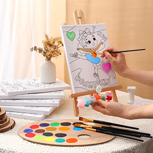 Tatuo 6 Pieces Pre Drawn Canvas For Painting 8 X 10 Inch Black Girl Motivational Quote Art Inspirational Pre Drawn Stretched Canvas Stretched Outline Canvas For Adults Kids For Paint Birthday Gifts #TOP3