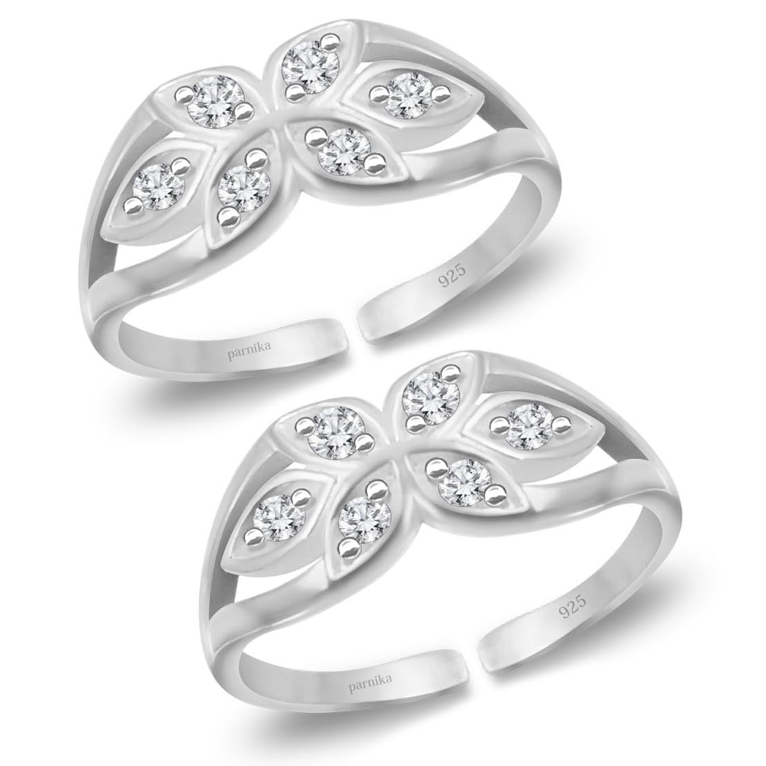 Parnika (Formerly MJ 925 CZ Embellished Silver Toe Rings In Pure 92.5 Sterling Silver For Women | Chandi Bichiya Bichhiya | With Certificate Of Authenticity (B0C8BRJGCC) Amazon Price History, Amazon Price Tracker