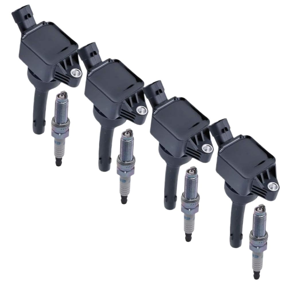Juego de 4 bobinas de encendido y bujías 4T15B E4T163705110 compatibles con Tiggo 4 7 8 Arrizo GX 5 DR 5.0 Jetour X70 G01