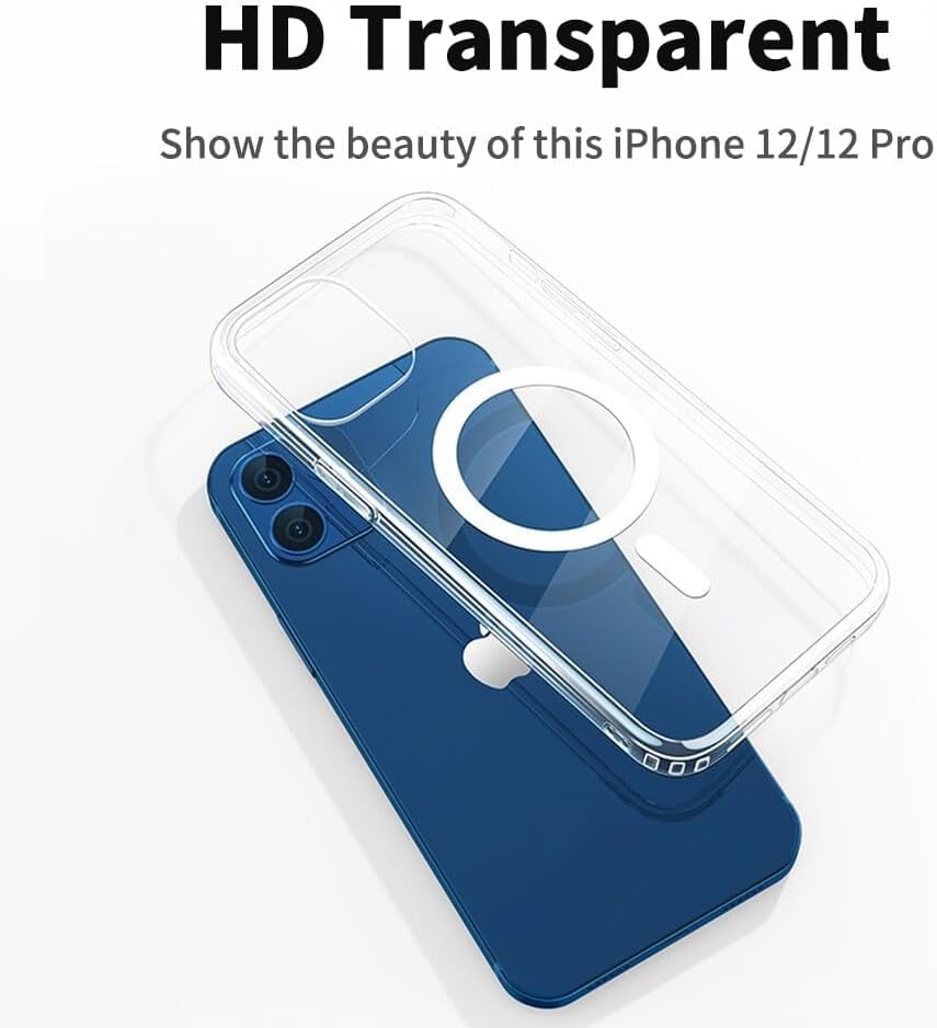 Image of DIZORO Crystal Clear Magnetic Compatible with iPhone 12 /12 Pro Case with Anti-Yellow Anti-Scratch Shockproof Transparent Cover
