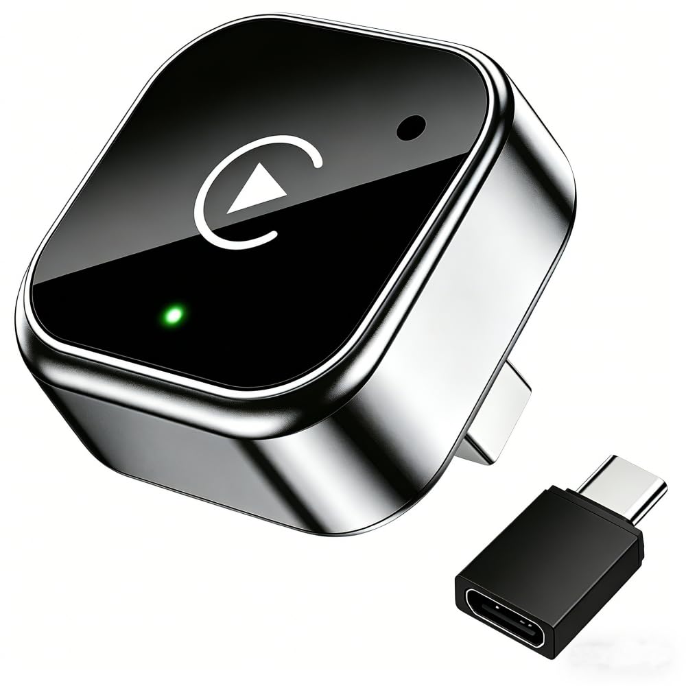 2-in-1 Wireless CarPlay & Android Auto Adapter with Stable Auto-Reconnect, Plug and Play for iOS 10+ & Android 10+