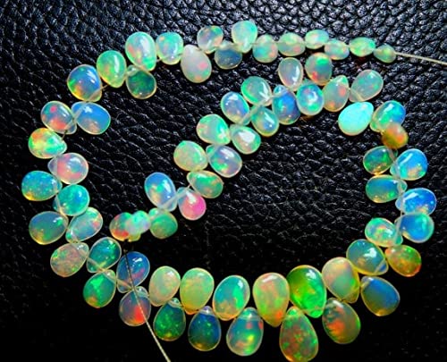 Perles opale feu d'Éthiopie de haute qualité en forme de poire LKBEADS pour bijoux