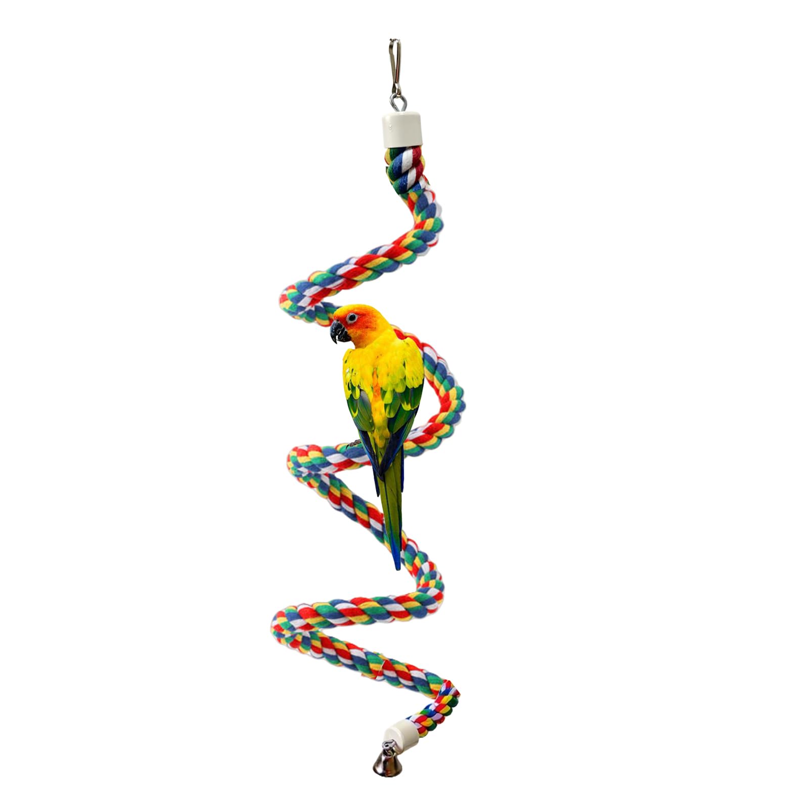 TogyGooty 79'' Bird Perch,Bird Rope Perch & Birds Swing Set,Bird perches for cage,Rope Perch for Conures,Parrots,Cockatiel,Lovebird,Budgerigar,