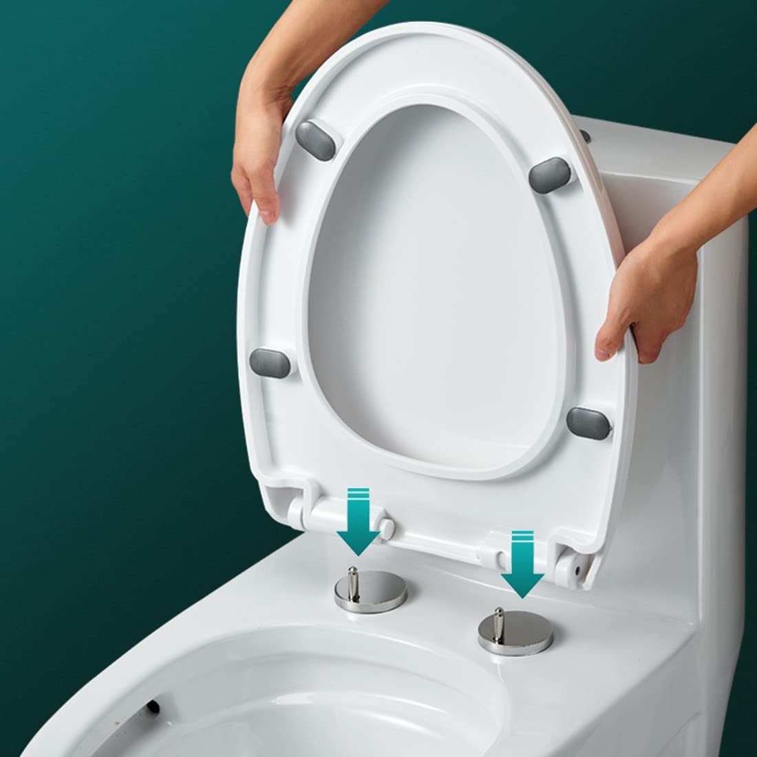 Kit Fissaggio Sedile WC Universale Con Viti E Gommini – 2 Pezzi In Acciaio Inox Per Coperchi Wasser Con Foro Dall'Alto