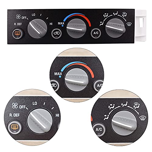 A/C Heater Control Panel with Rear Window Defogger Switch Fits for 1996-2000 Chevy Suburban Tahoe GMC Yukon Climate Control Panel Module Replaces 9378805 15-72547
