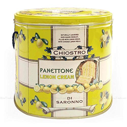 Chiostro di Saronno Italian Lemon Cream Panettone Milano Cake Treat Tin Gift 1kg