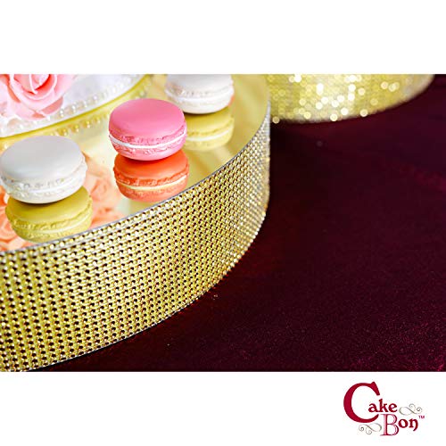 Cakebon Wedding Cake Stand (Gold - 18 Inches - Round) - Gorgeous Cake Display Centrepiece For Wedding Cakes, Cupcakes And Desserts - Strong Lightweight Polystyrene Foam With Faux Rhinestones #TOP5
