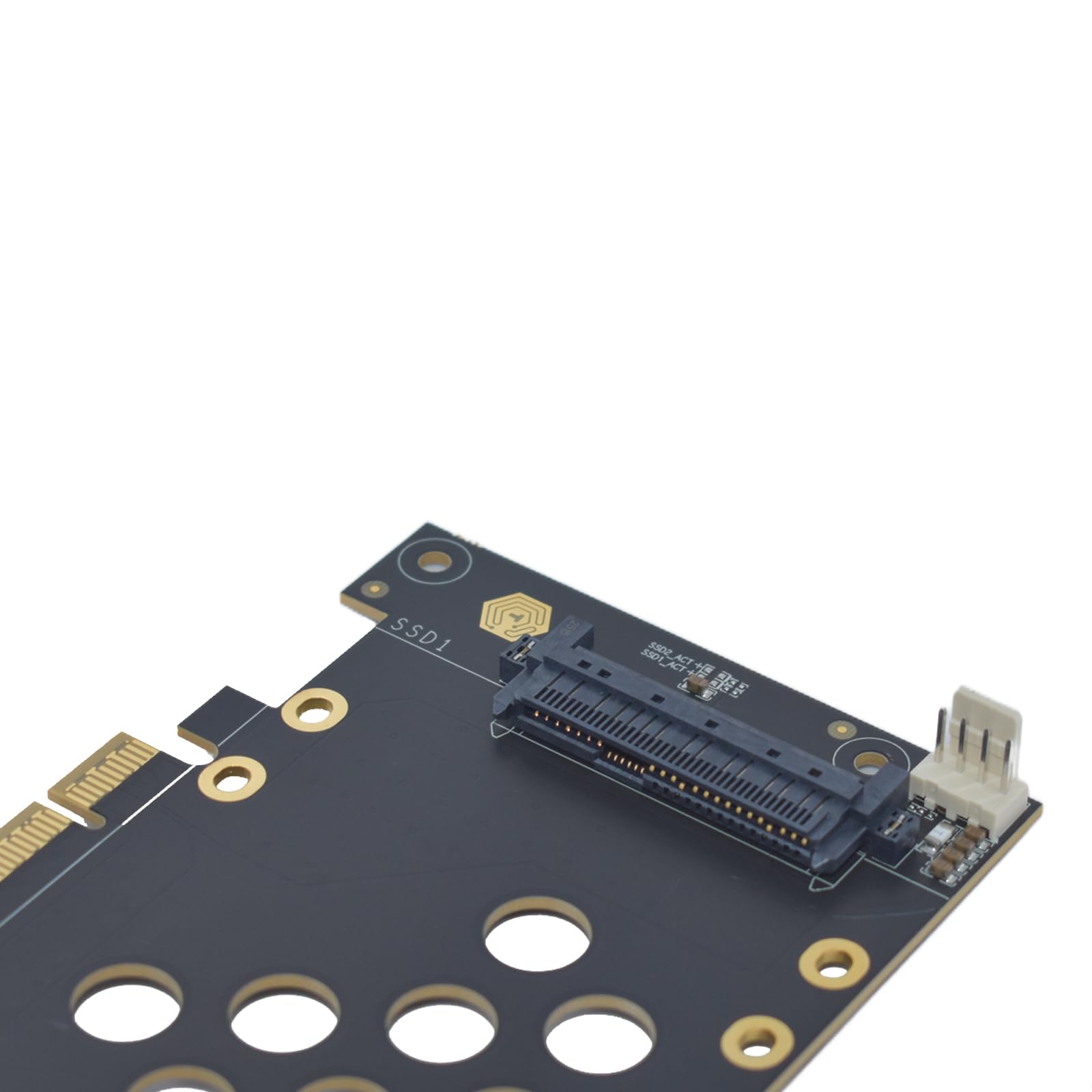 PCIe 5.0 x8 to Dual U.2 SFF-8639 NVMe SSD Adapter Card