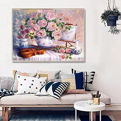 Peinture Diamant 5D strass cristal brillants pour loisir créatif et grand tableau mural rose
