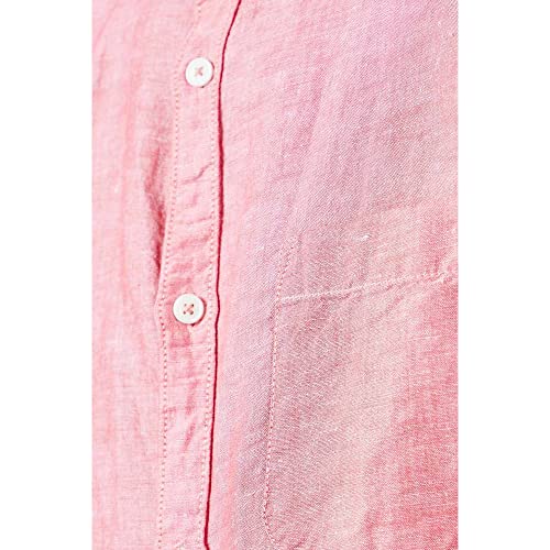Image of Life by Shoppers Stop Solid Linen Cotton I-Fit Casual Shirt for Men
