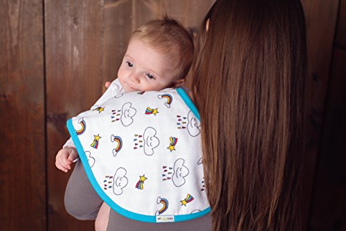 Ziggy Baby Muslin Burp Cloths, Burpy Bib Set (3 Pack) Unicorn, Rainbow, Cupcake #TOP1