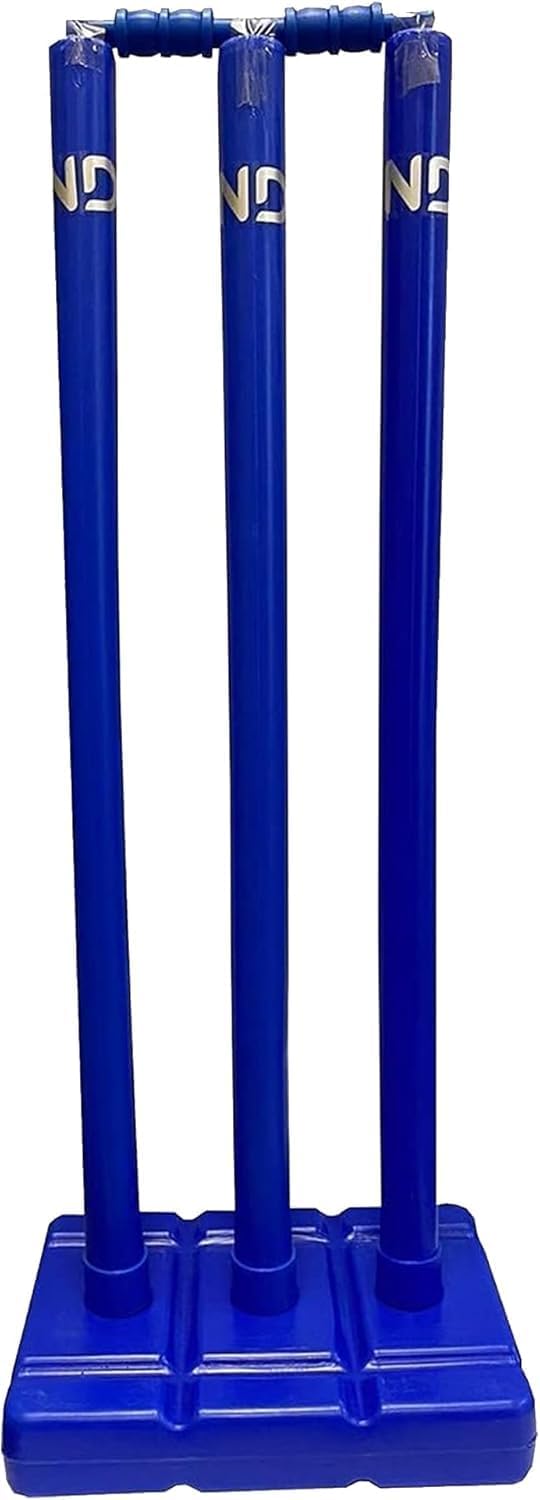 22YARDPRO Cricket Stumps with Base – Heavy Duty Plastic Cricket Wickets with Bails, Stable Cricket Stump Set for Practice, Training, Backyard & Nets