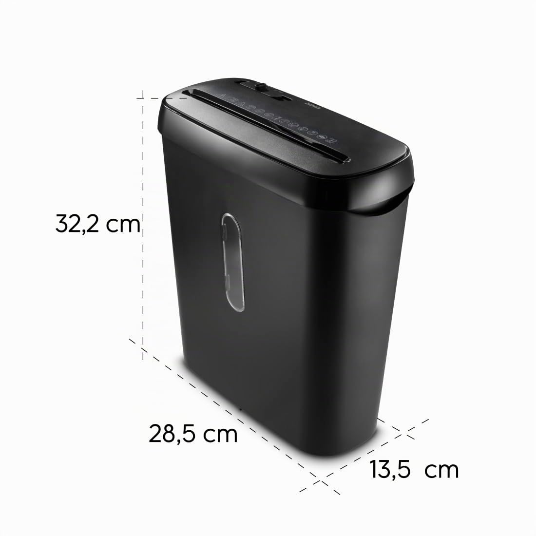 Hama |Trituradora Papel Nivel Seguridad E-2,P-2,T-2("ClassicS61, Destructora Papel, 28,5x13,5x32,2cm, Niv Ruido: 72db, Velocidad: 2,8m/min, 6mm Corte, 6 Hojas DINA4, Tarjetas crédito, Grapas) Negro