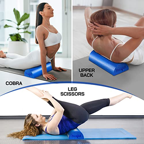 Image of Yes4All Medium Firm Half Foam Rollers for Post-Workout Relaxation, 12 /18 /24 /36 inch PE Foam Roll for Back Massage & Yoga Exercise