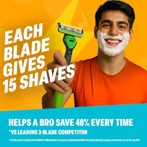 Image of Bombay Shaving Company Vita Charge 3 Razor and Pack of 2 Cartridges