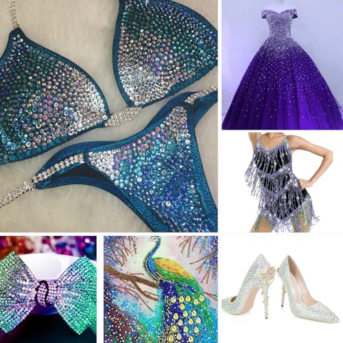Image of Hotfix Rhinestones Bulk, 14400PCS Moonlight Hot Fix Rhinestones for Clothes DIY Decoration Crafts, Moonlight, SS20, 4.6-4.8mm