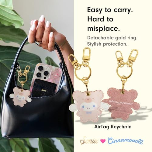 Image of Sonix x Sanrio Keychain Case Compatible with Apple AirTag | Protective Cover Keychain | Cinnamoroll Latte Bears
