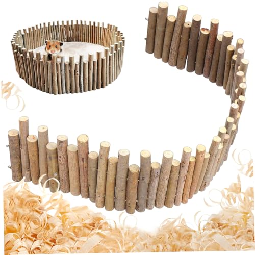 Pesoncarl Hamster Cage Accessories, 11.8in Hamster Fence Wooden Accessories Natural Hiding Place for Small Animals.