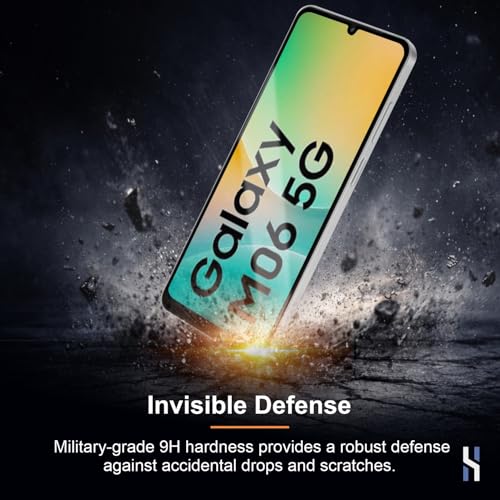 Image of Tempered Glass for Samsung Galaxy M06 | F06 | A06 (6.7 Inch) Military Grade 9H Screen Guard, Anti-Scratch, Shatterproof, Edge-to-Edge Full Coverage - Black Border