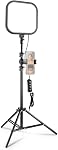 NEEWER Basics 2 Pack LED Video Light Panel Lighting Kit, Bi Color Dimmable Portable Studio Lights with Stands & Filters, 3200K-5600K 750lux CRI95 for Video Recording Live Streaming Photography, BP66