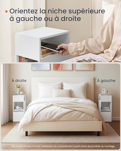 Table de chevet sans outils SONGMICS pour un assemblage ultra-rapide en quelques minutes