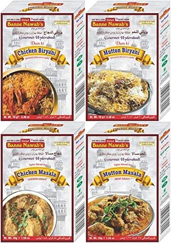 Ustad Banne Nawab's - Chicken & Mutton ( Biryani ) , Chicken & Mutton ( Masala ) - Combo of 4 Pack